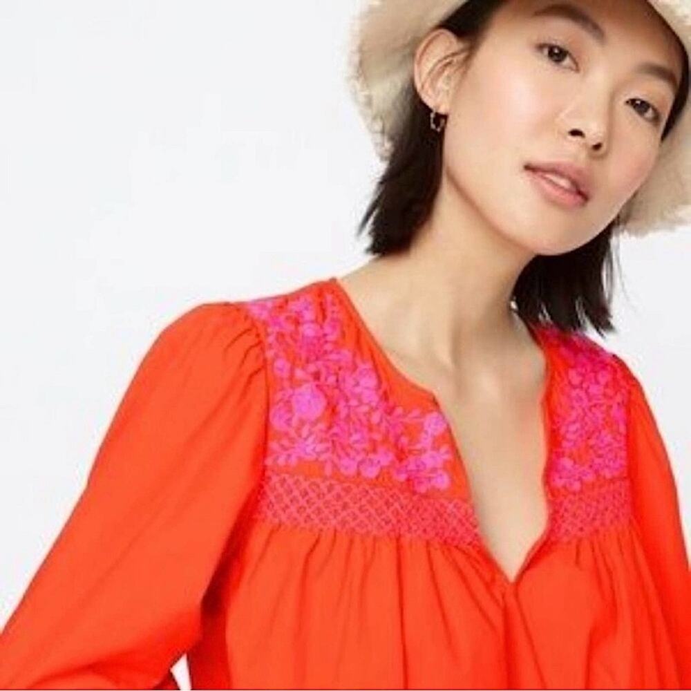 J. Crew Leda Embroidered Popover Dress (Small) - Picture 10 of 10